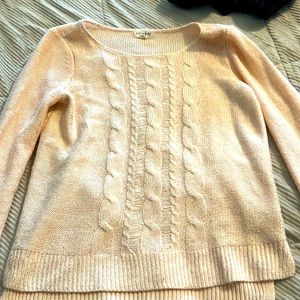 Peach with gold shimmer sweater size Medium